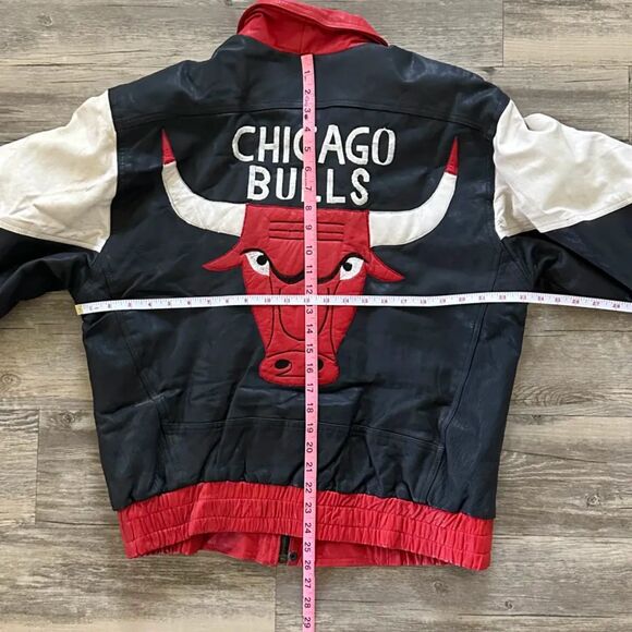 Vintage 80s NBA Chicago Bulls Leather Jacket Size Medium - Picture 8 of 8